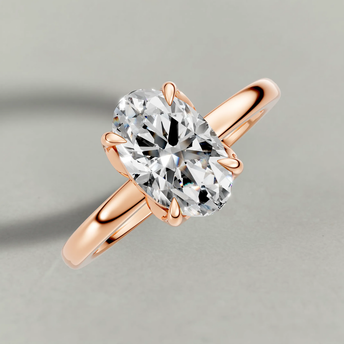 Sculpted Crown Engagement Ring (72685) in Rose Gold from top 3/4 angle