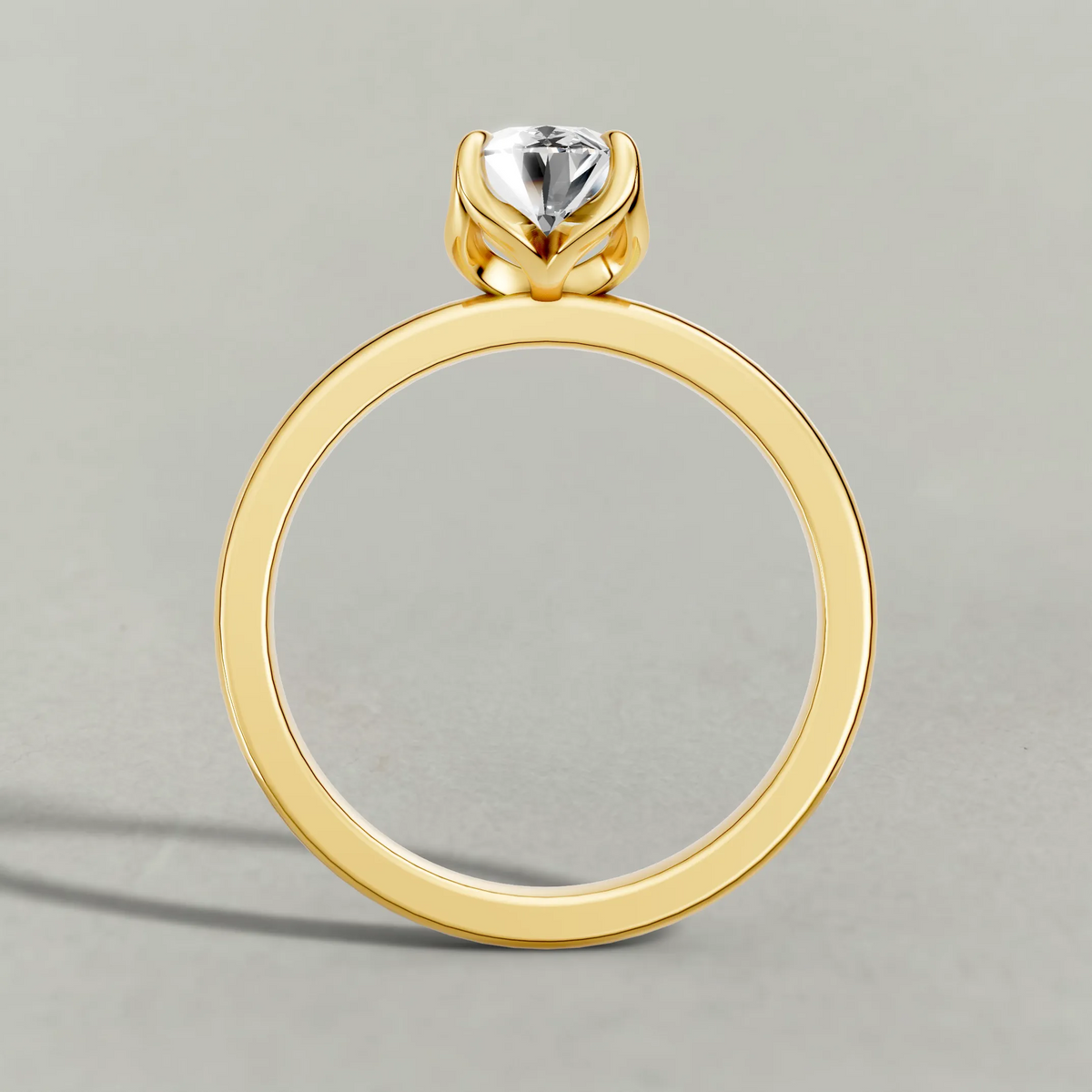 Sculpted Crown Engagement Ring (72685) in Yellow Gold from front angle