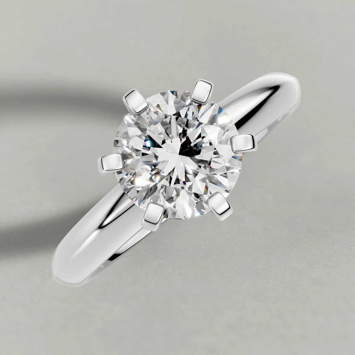 Knife-Edge Band Engagement Ring (7502) in Platinum from top 3/4 angle