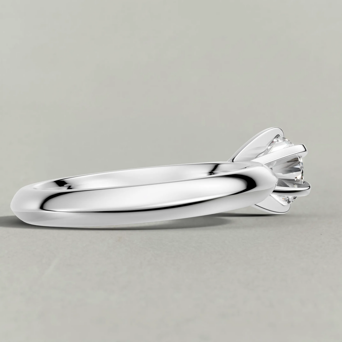 Knife-Edge Band Engagement Ring (7502) in White Gold from back angle