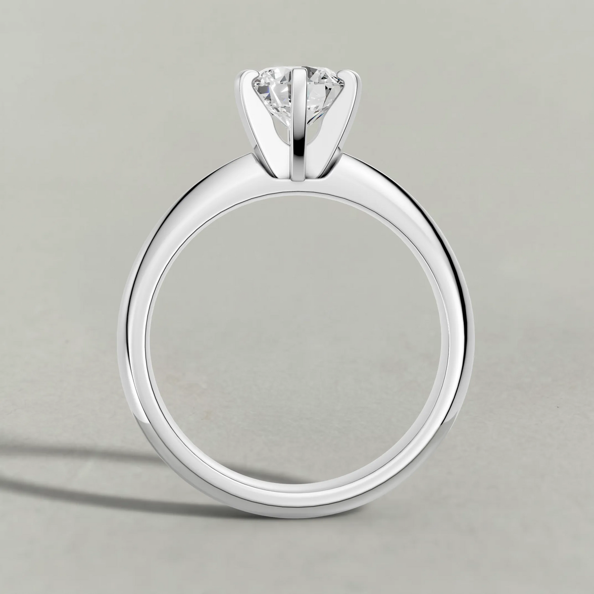 Knife-Edge Band Engagement Ring (7502) in White Gold from front angle