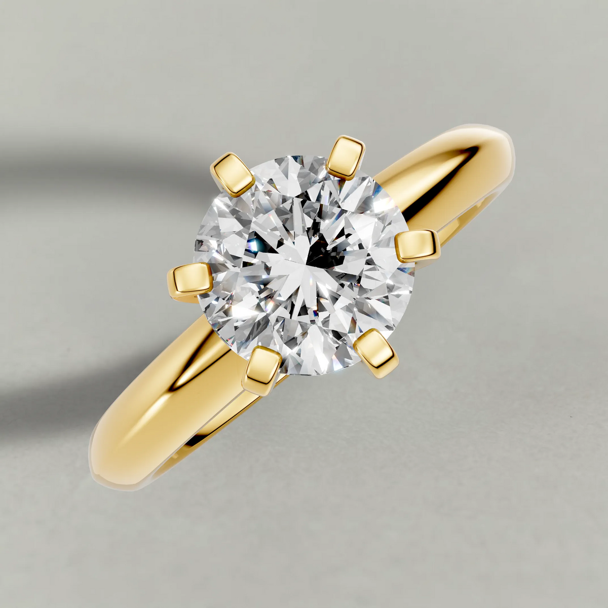 Knife-Edge Band Engagement Ring (7502) in Yellow Gold from top 3/4 angle