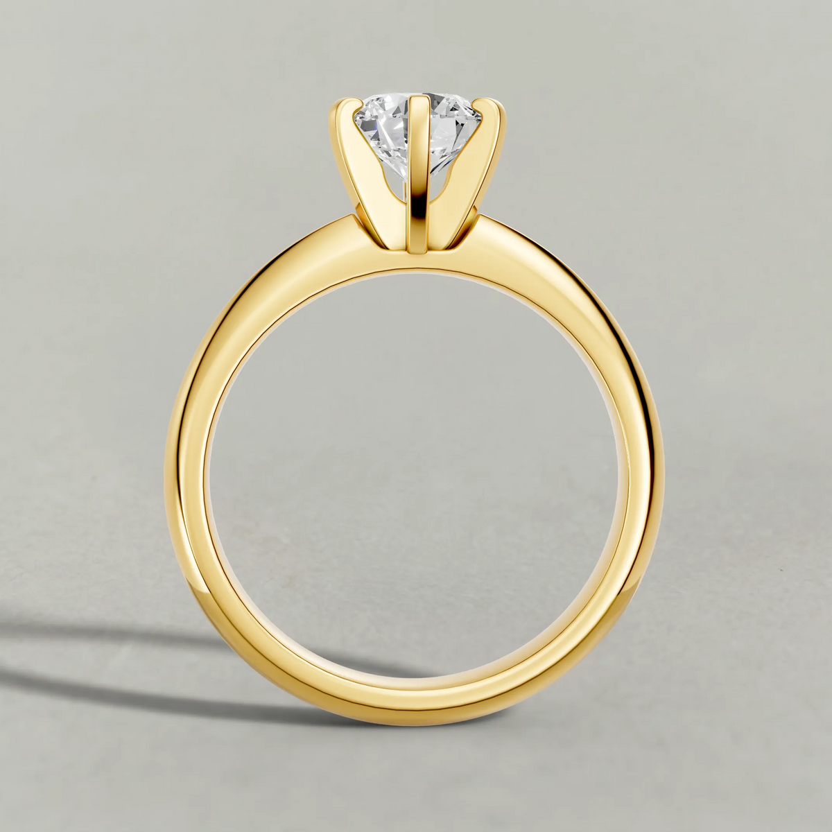 Knife-Edge Band Engagement Ring (7502) in Yellow Gold from front angle