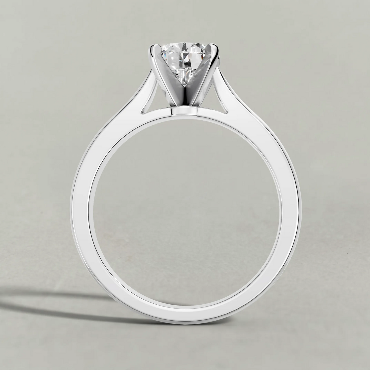 Open Cathedral Solitaire Engagement Ring (7583) in Platinum from front angle