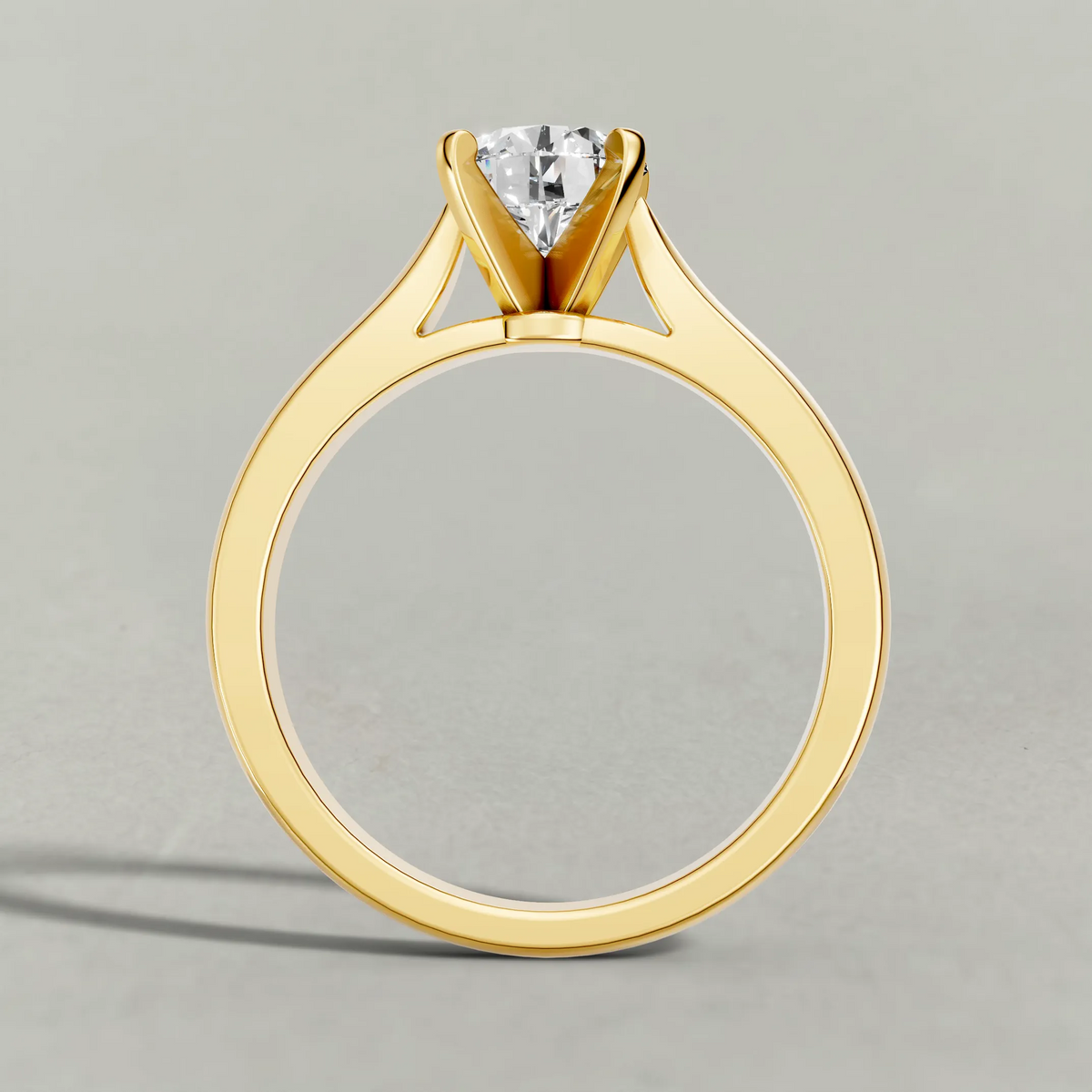 Open Cathedral Solitaire Engagement Ring (7583) in Yellow Gold from front angle