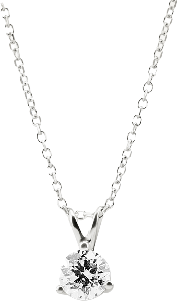 14KT White Gold Solitaire Necklace 0.50 CT. T.W