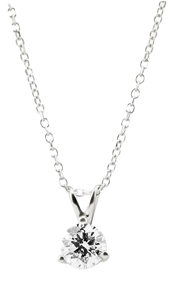 14KT White Gold Solitaire Necklace 0.50 CT. T.Wb