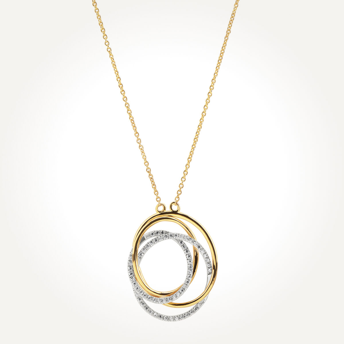 14KT Two Toned Circular Necklace