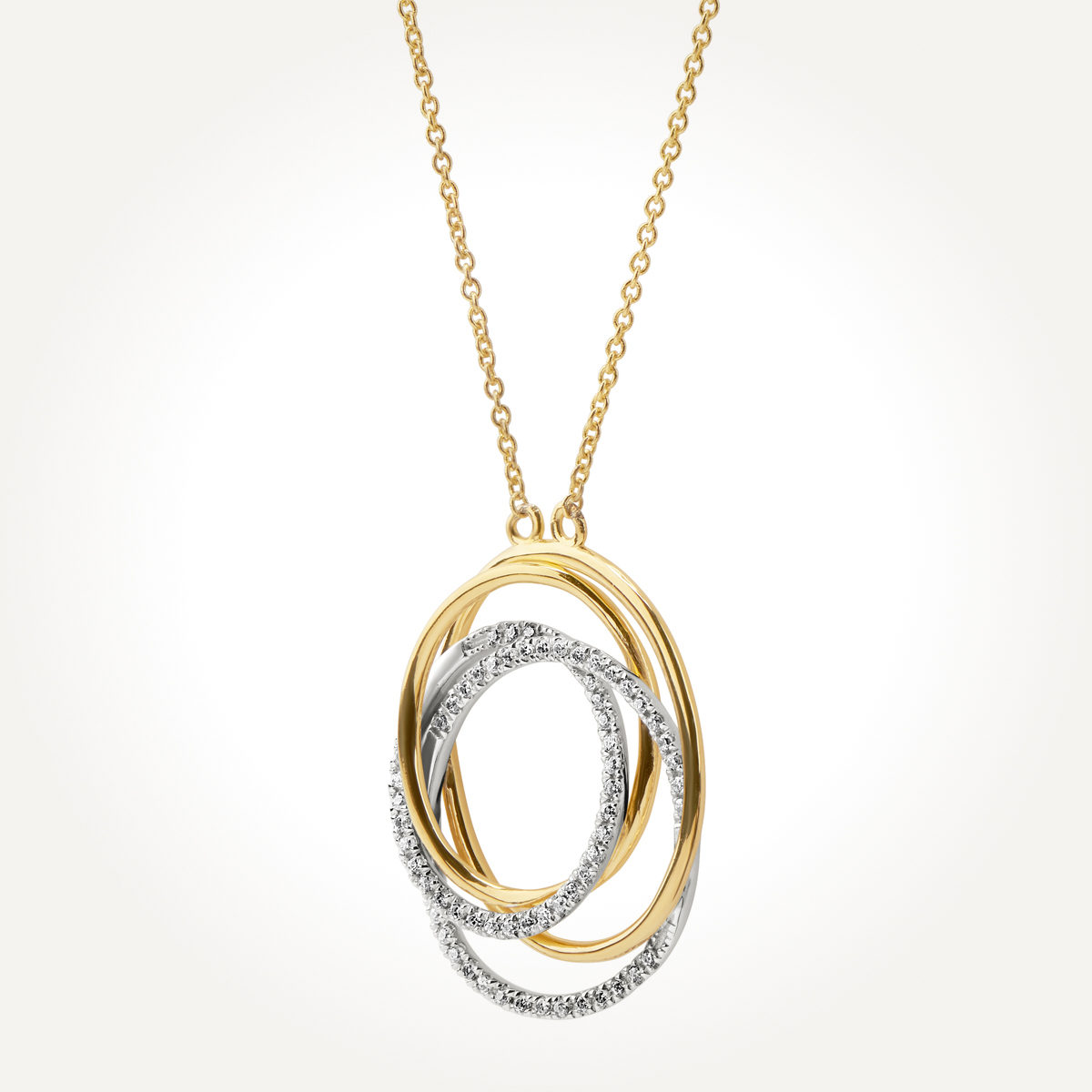 14KT Two Toned Circular Necklace