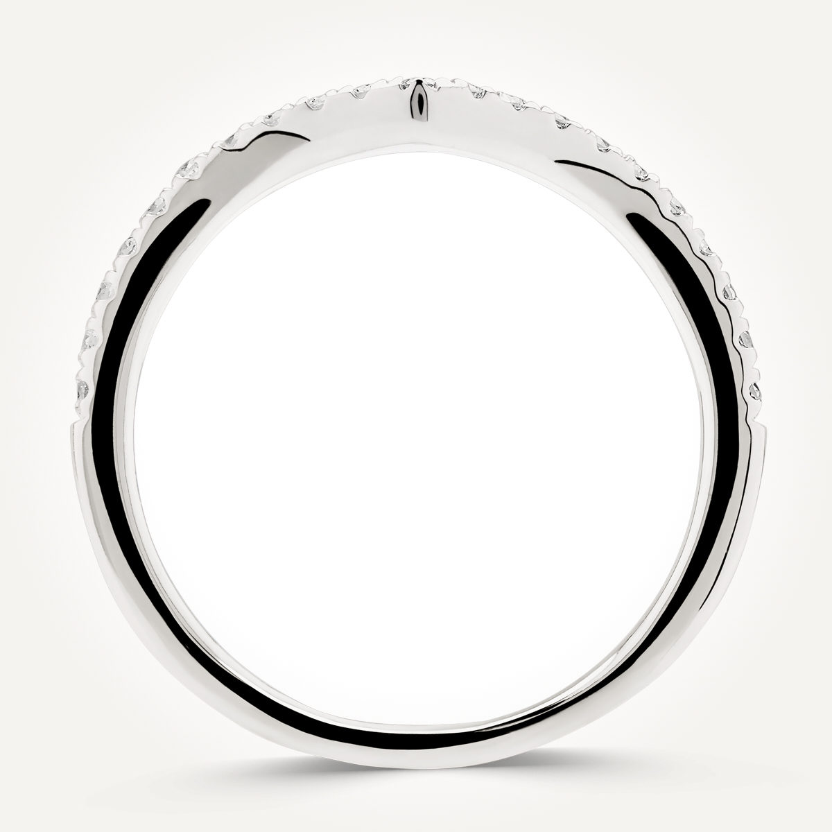14KT White Gold V shaped Wedding Ring