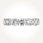 14KT White Gold Five Stone Band