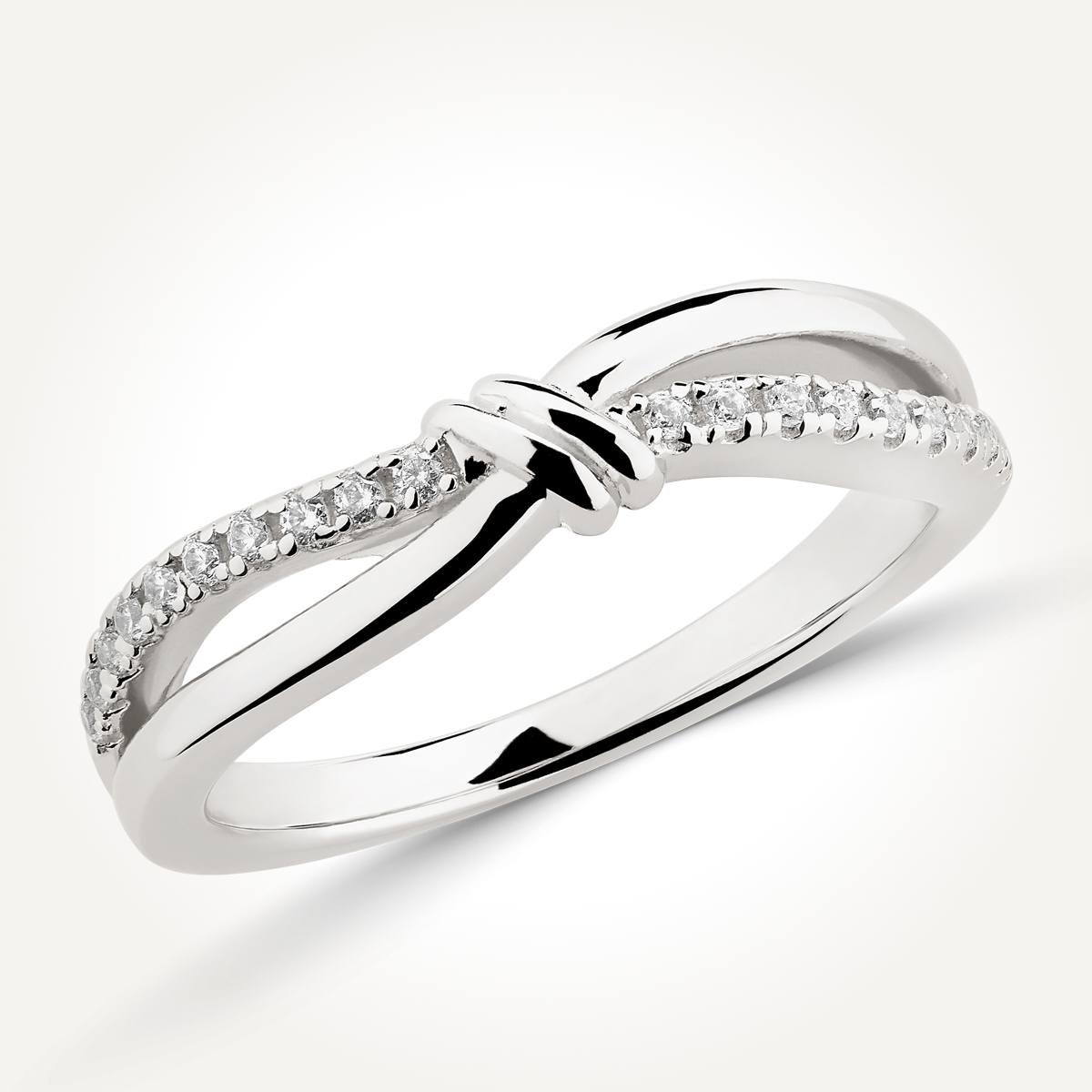 14KT White Gold Twist Knot Ring