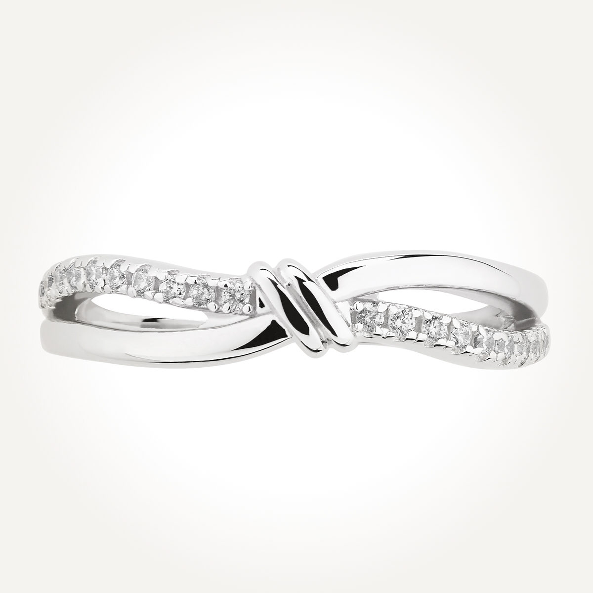14KT White Gold Twist Knot Ring