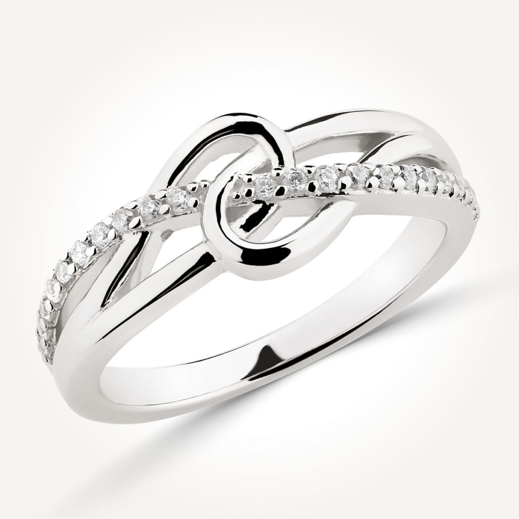 14KT White Gold Intertwined Ring