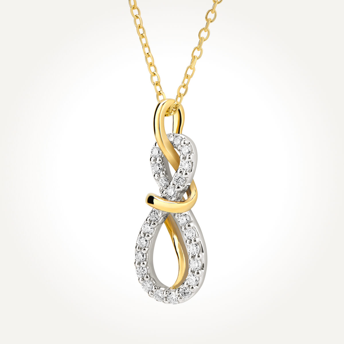 14KT Two Toned Infinity Twist Necklace