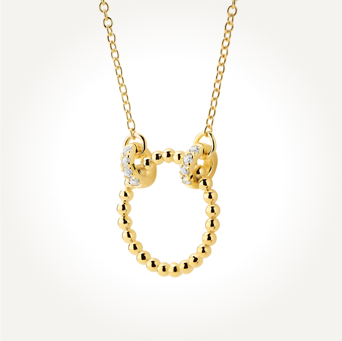 14KT Yellow Gold Bubble Circle Necklace