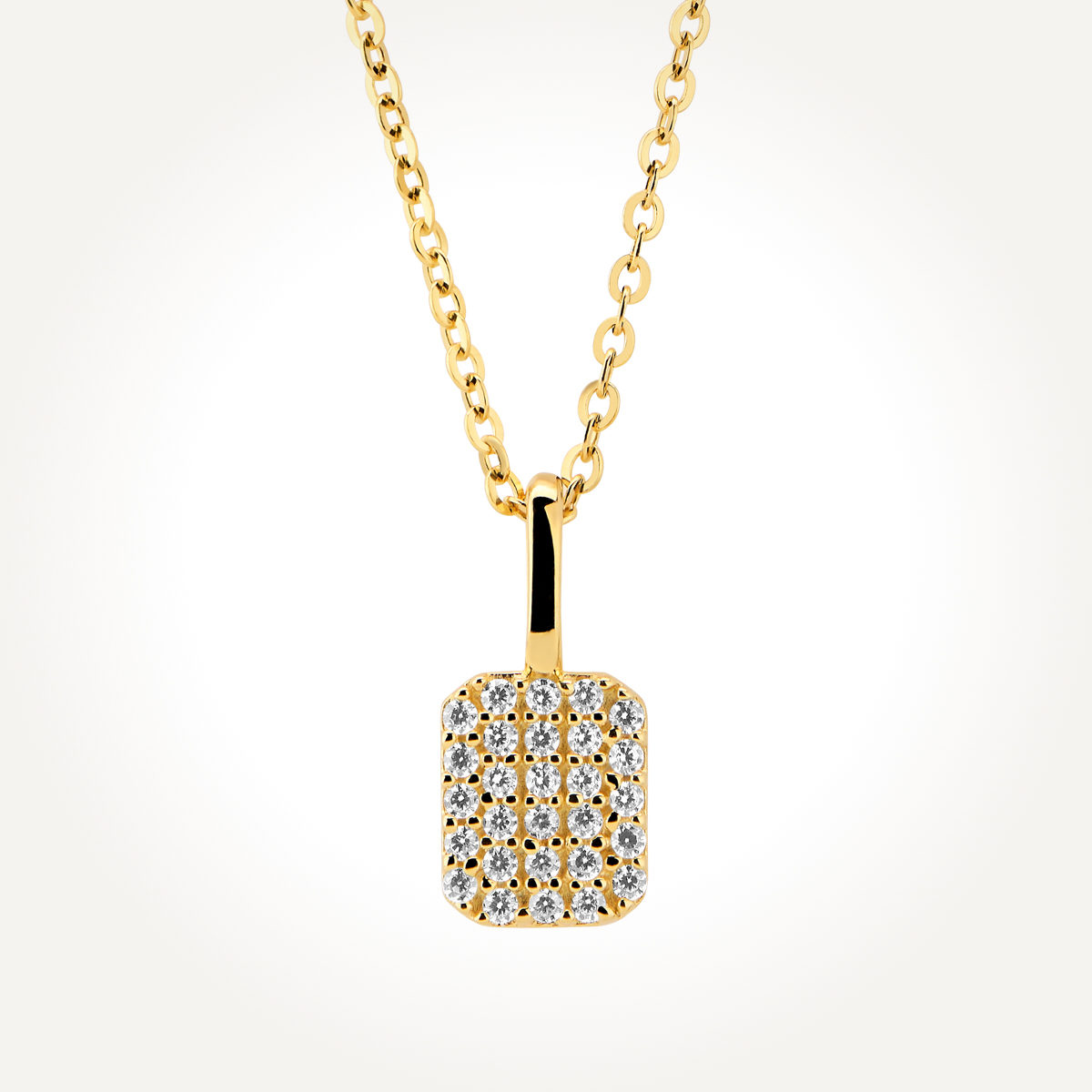 14KT Yellow Gold Diamond Cluster Necklace