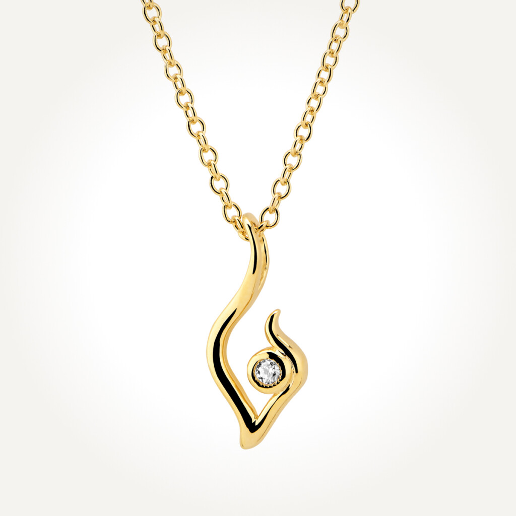 14KT Yellow Gold The Candleflame of Your Love Necklace 0.011