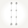 14KT White Gold Bezel Set Drop Earrings