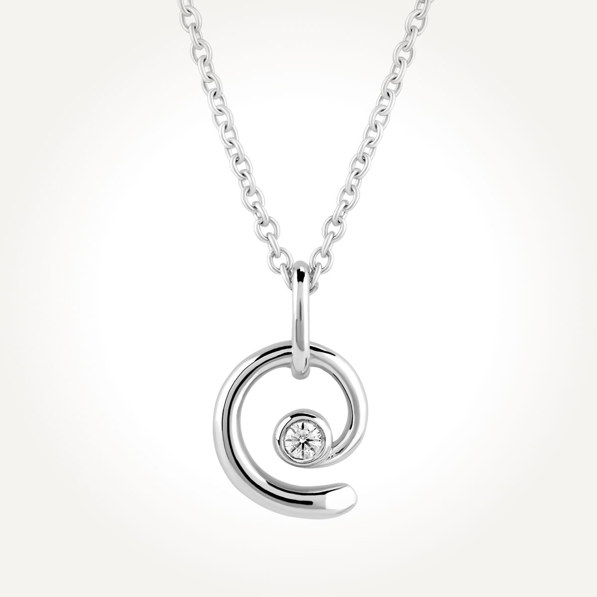 Sterling Silver Love Is Where It Is At Necklace 0.022 CT. T.W.