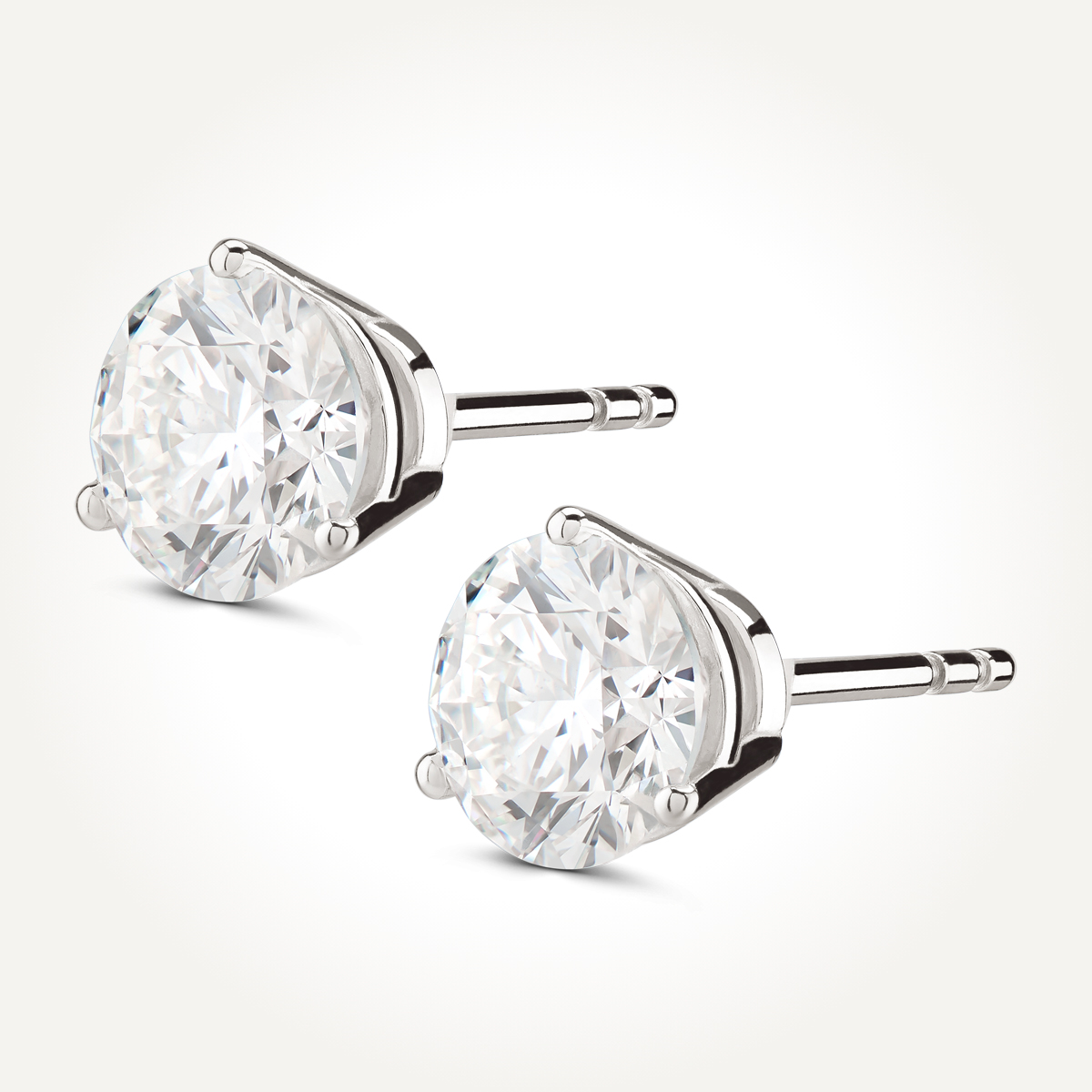 14KT White Gold Stud Earrings 2.00 CT. T.W.