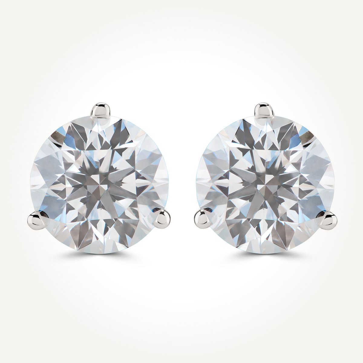 14KT White Gold Stud Earrings 2.00 CT. T.W.