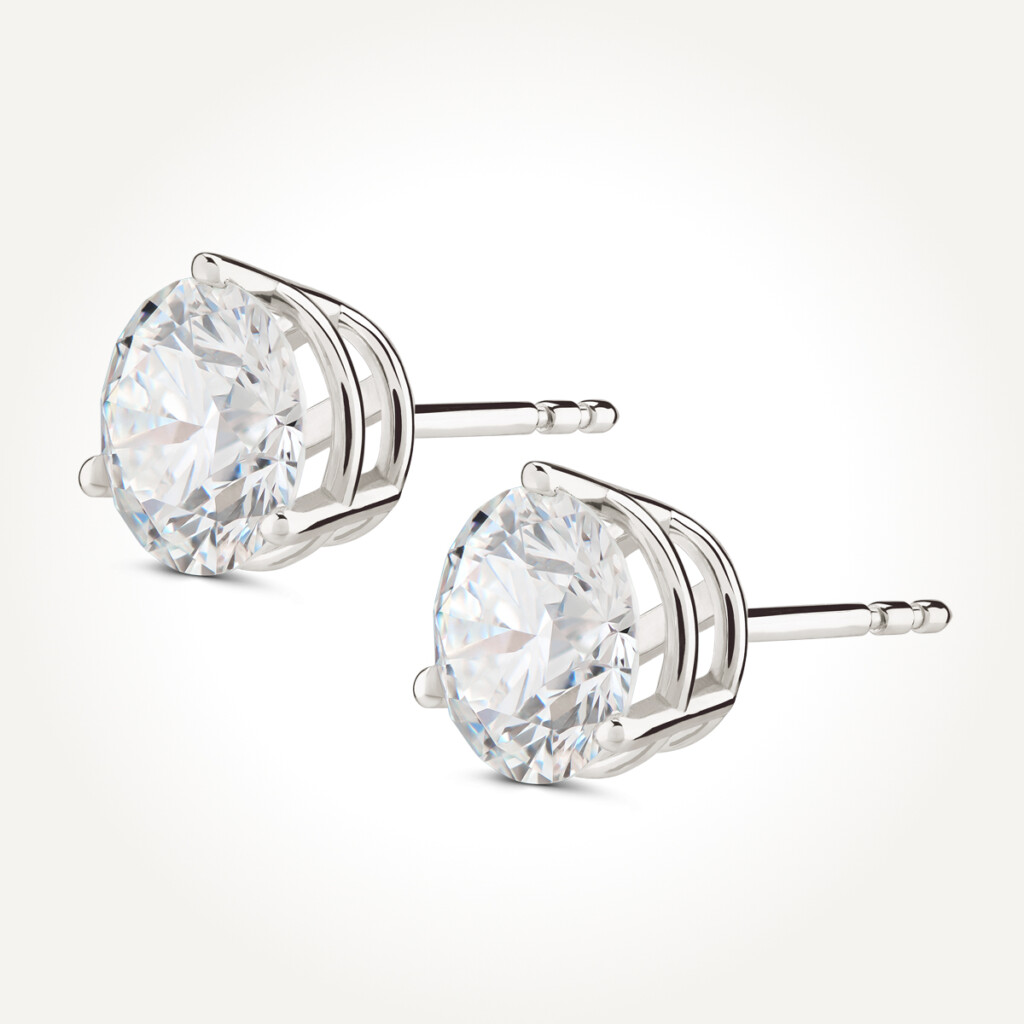 14KT White Gold Stud Earrings 2.00 CT. T.W.