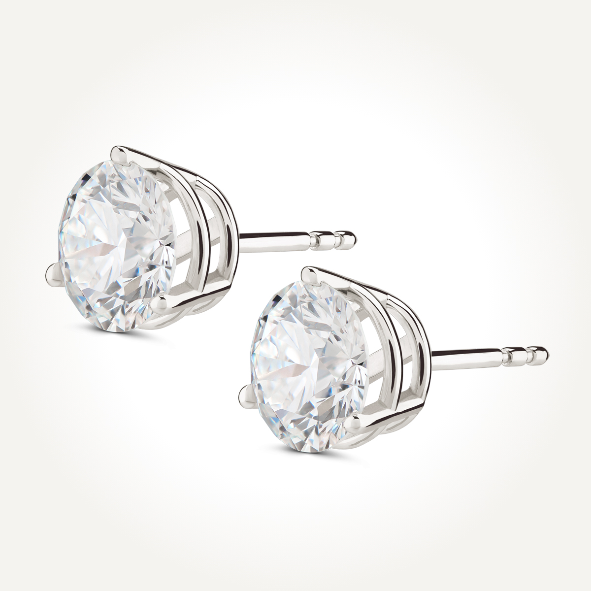 14KT White Gold Stud Earrings 2.00 CT. T.W.