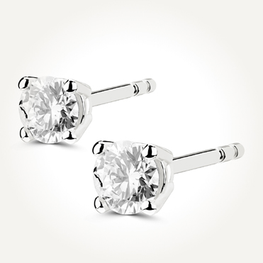 14K White Gold Diamond Stud Earrings 0.50 CT. T.W.
