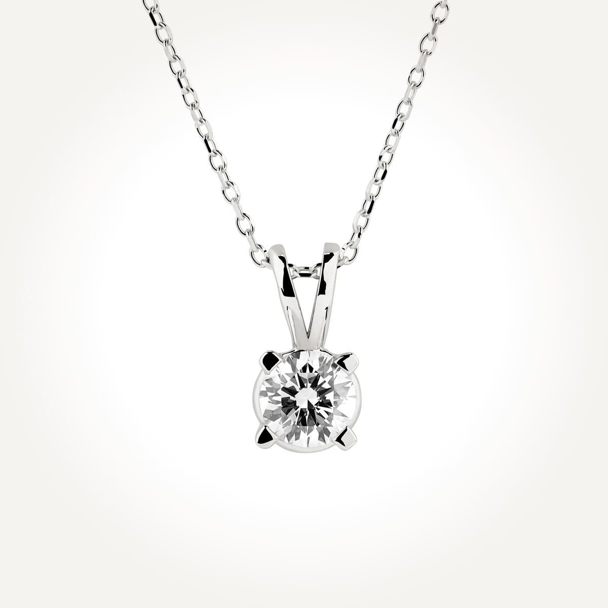 14KT White Gold Solitaire Necklace 0.31 CT. T.W.