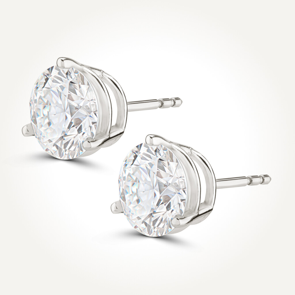 14KT White Gold Stud Earrings 4.00 CT. T.W.