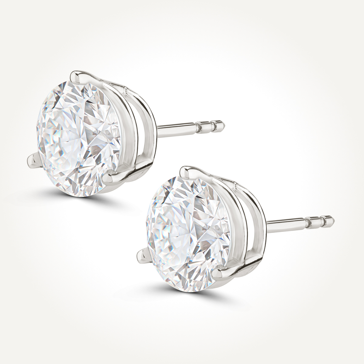 14KT White Gold Stud Earrings 4.00 CT. T.W.