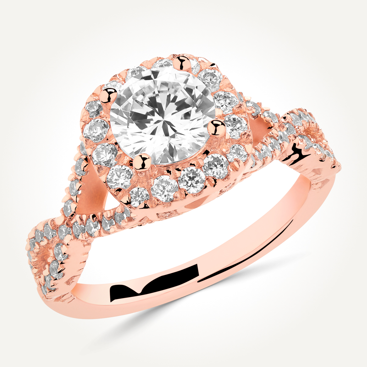 Halo Diamond Engagement Ring - 8008 A