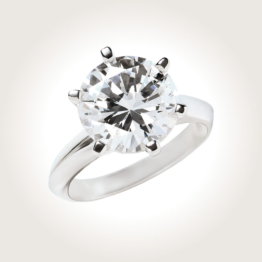 Knife-Edge Six Claw Solitaire Engagement Ring