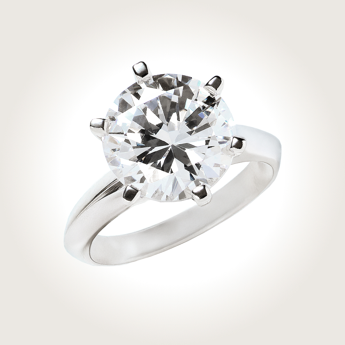 Knife-Edge Six Claw Solitaire Engagement Ring