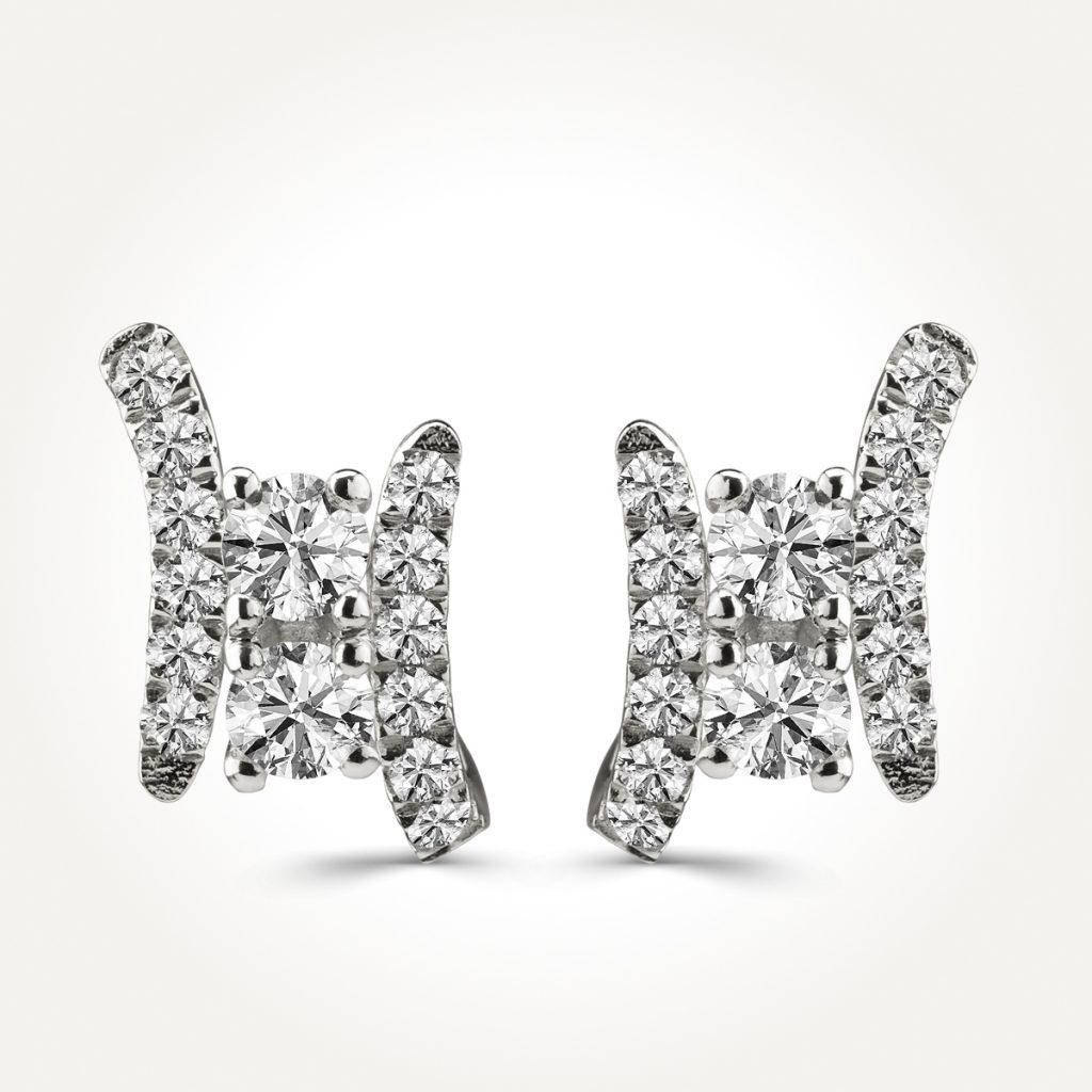 14KT White Gold Together Forever Earrings 0.30 CT. T.W.
