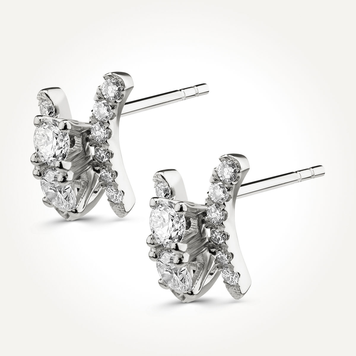 14KT White Gold Together Forever Earrings 0.30 CT. T.W.