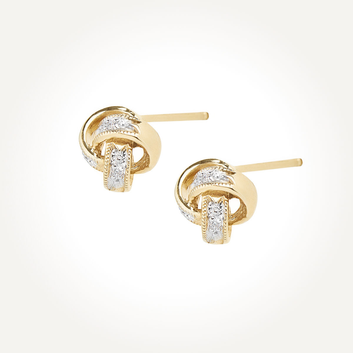 14KT Yellow Gold Diamond Link Earrings 0.02 CT. T.W.