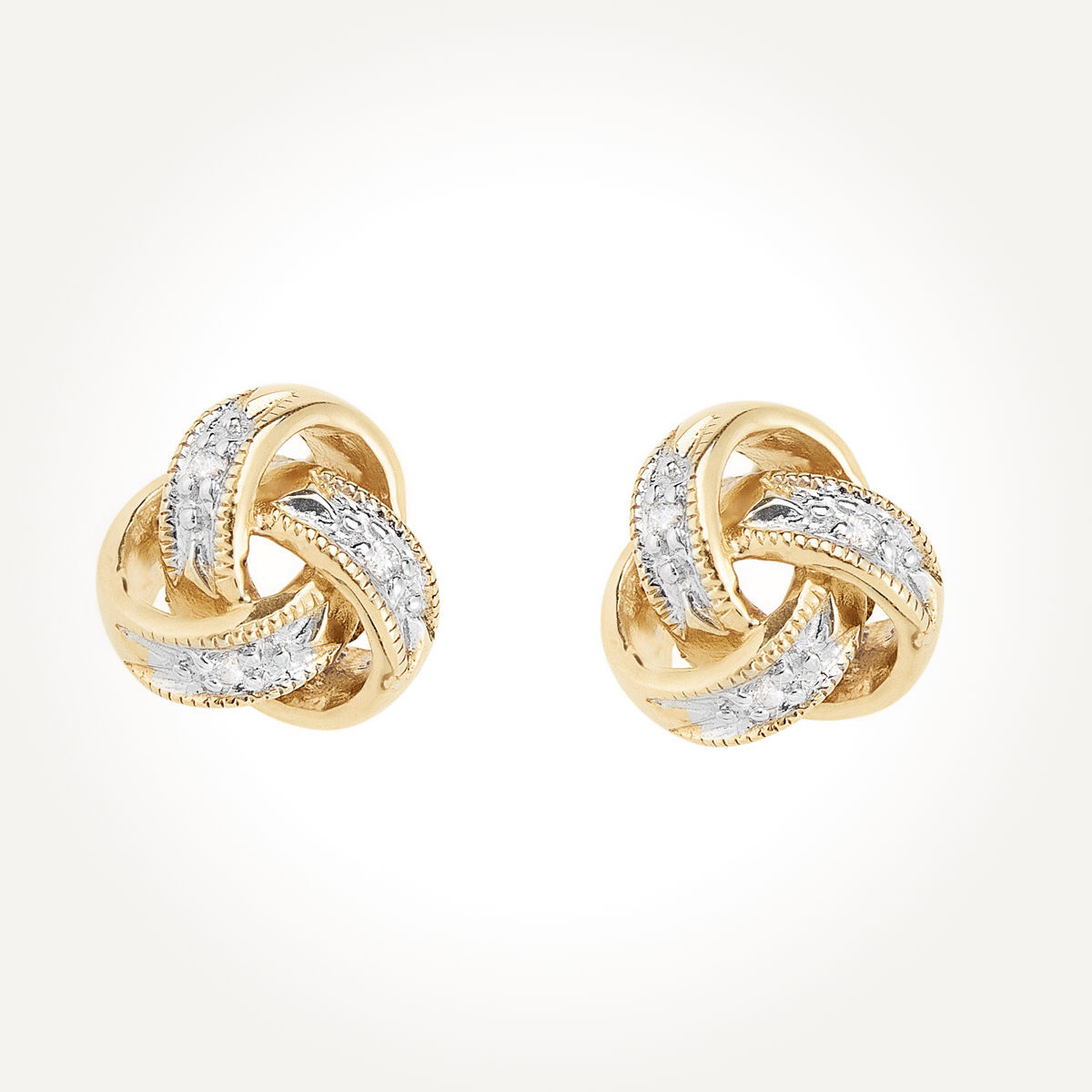 14KT Yellow Gold Diamond Link Earrings 0.01 CT. Spence Diamonds
