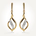 14KT Yellow Gold Drop Earrings 0.04 CT. T.W.