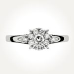 14KT White Gold Round Cluster Ring