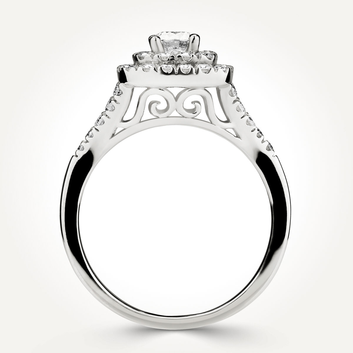 14KT White Gold Double Halo Ring
