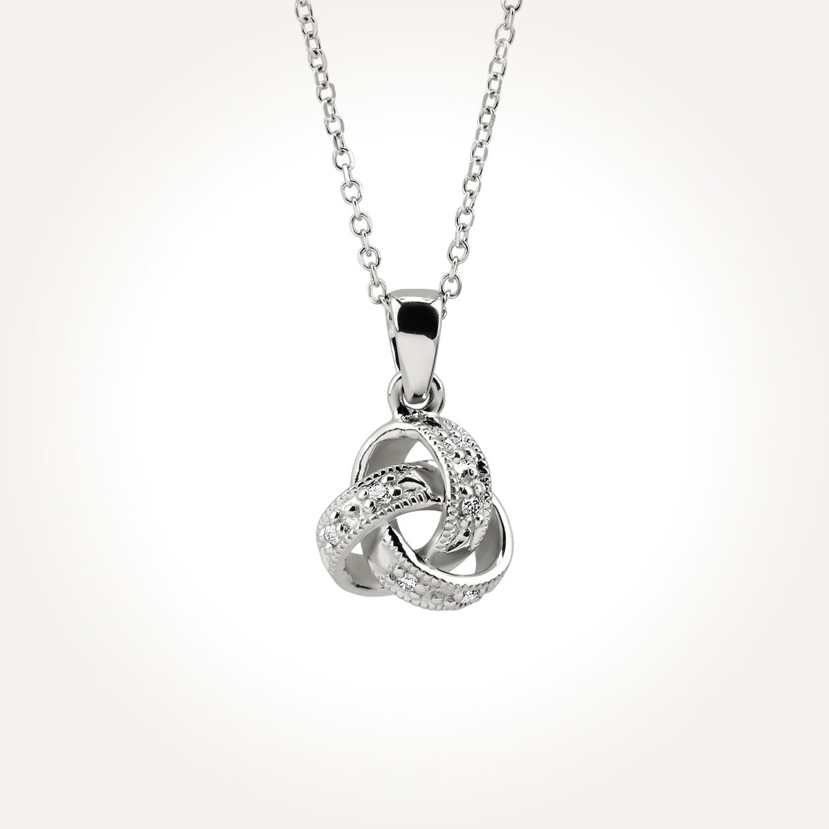 14KT White Gold Diamond Link Necklace