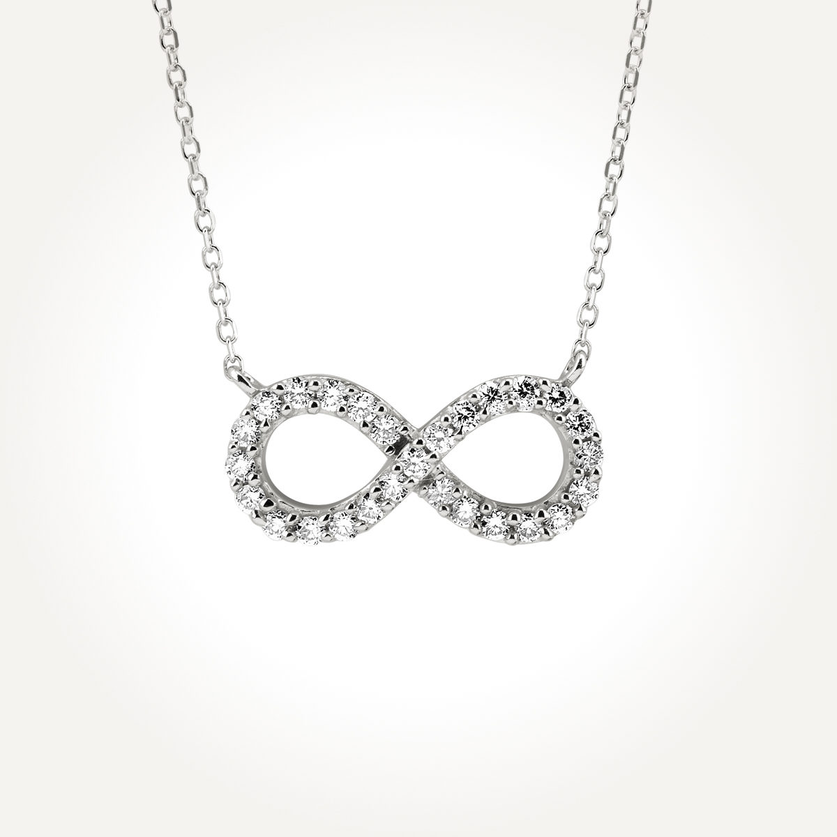 14KT White Gold Infinity Necklace