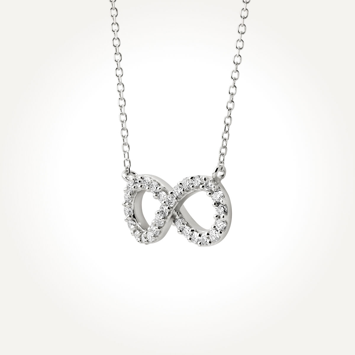 14KT White Gold Infinity Necklace