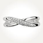 14KT White Gold Crossover Ring