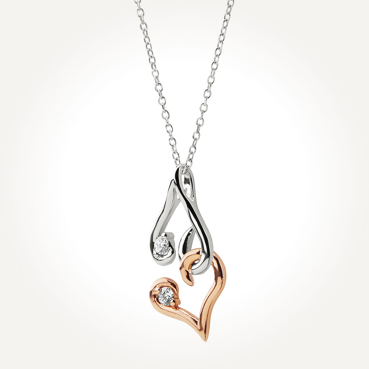14KT Two Toned Heart Necklace