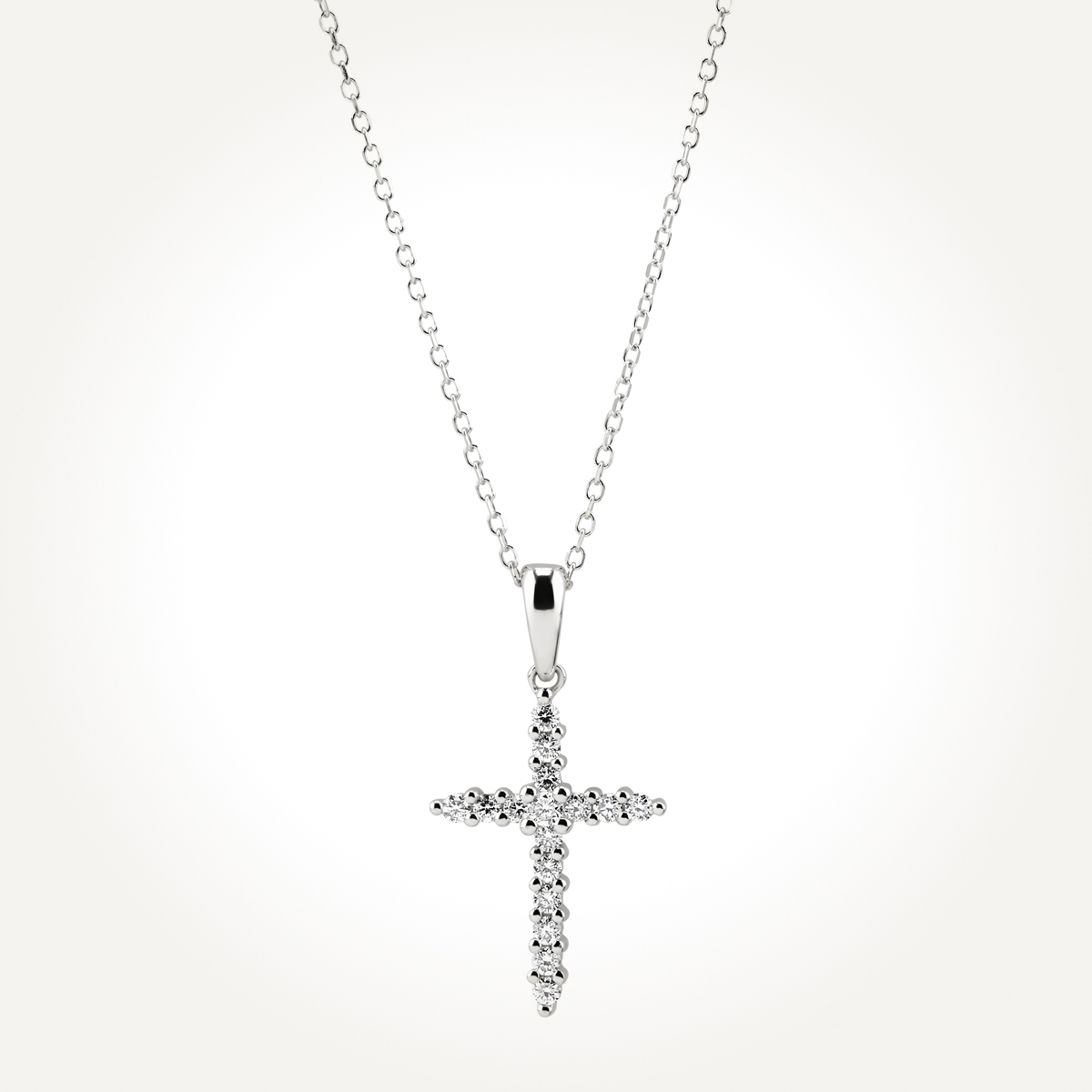 cross necklace 22k white gold 3連
