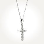 14KT White Gold Cross Necklace