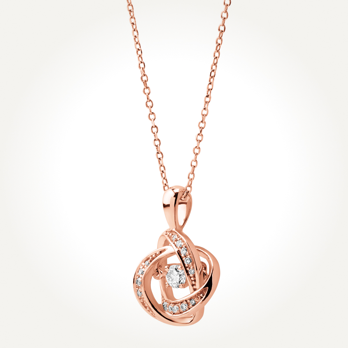14KT Rose Gold Diamond Link Necklace 0.15 CT. T.W. - Spence Diamonds
